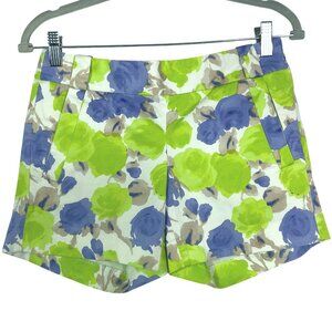 J.Crew Factory Women's Watercolor Floral Print Casual Chino Shorts, size 00